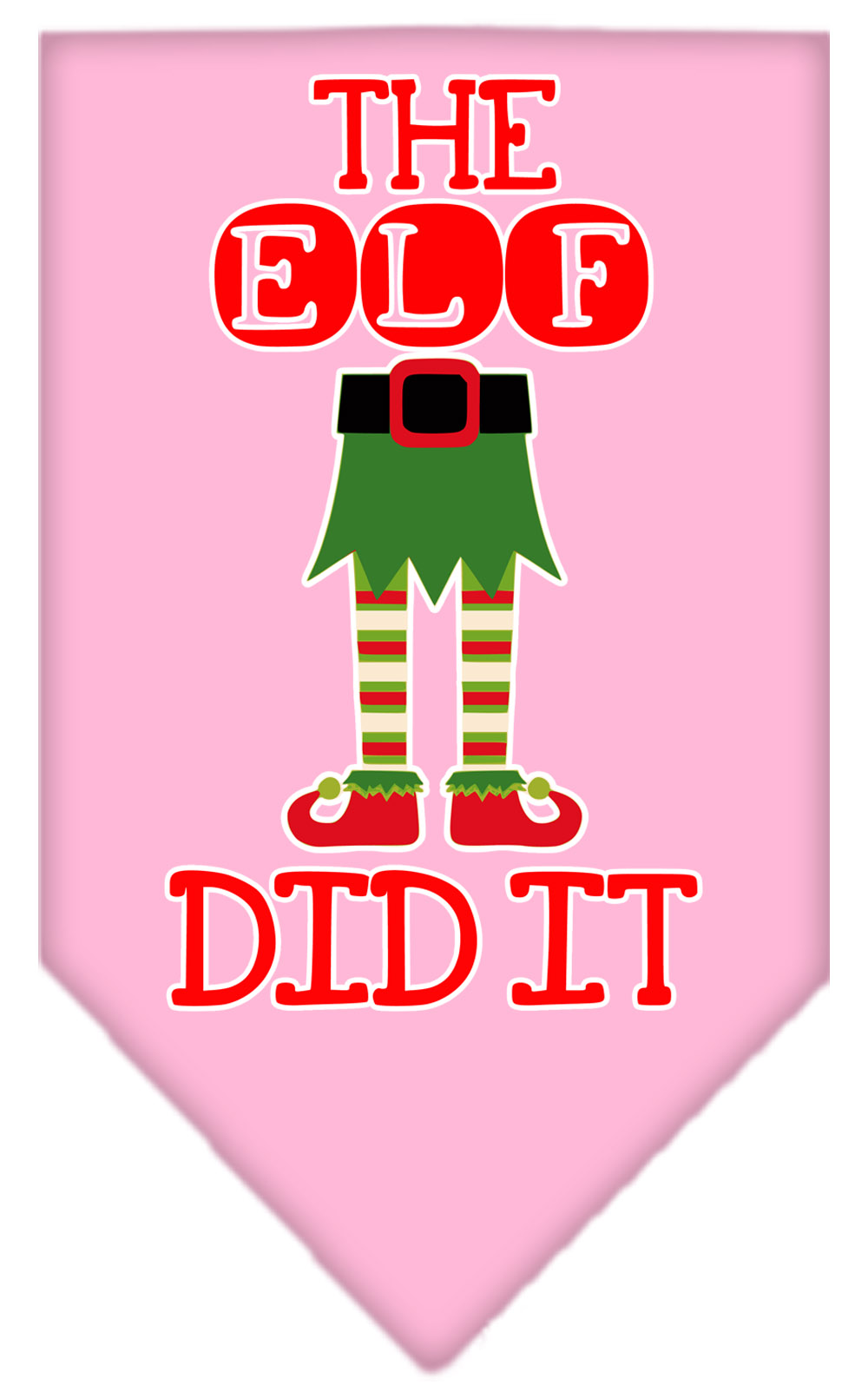 The Elf Did It Screen Print Bandana Light Pink Small